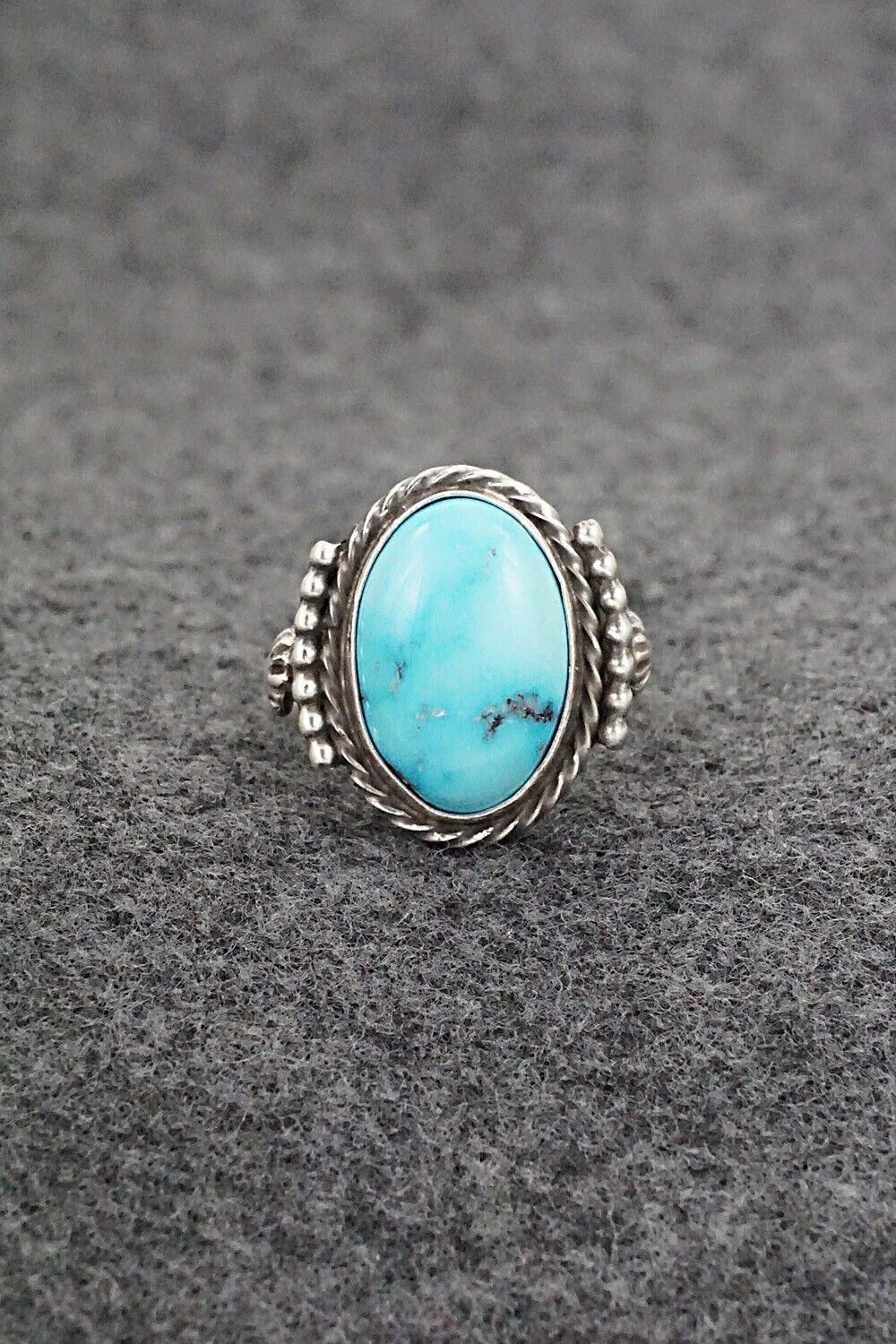 Turquoise & Sterling Silver Ring - Samuel Yellowhair - Size 6.75