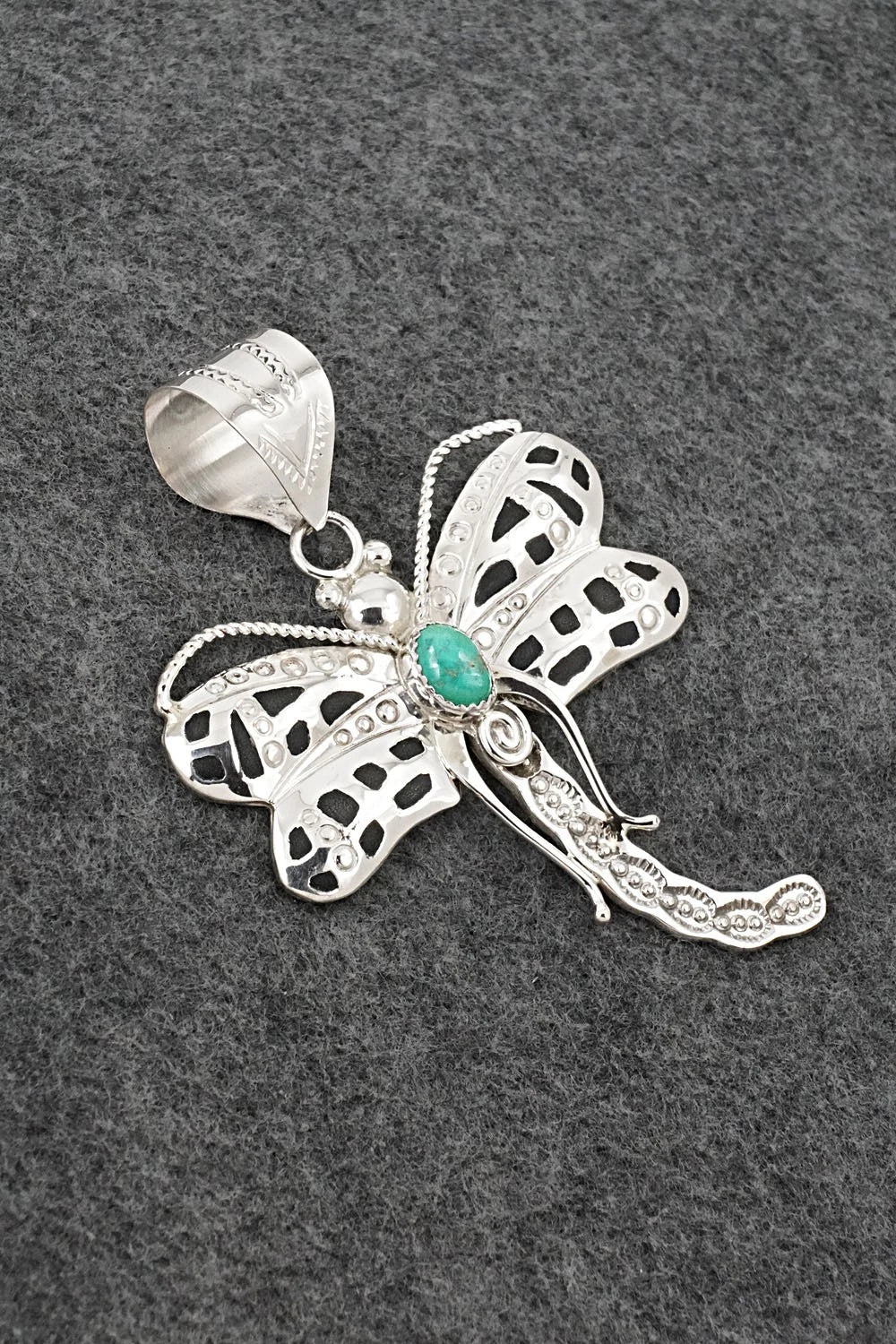 Turquoise & Sterling Silver Pendant - Alonzo Mariano