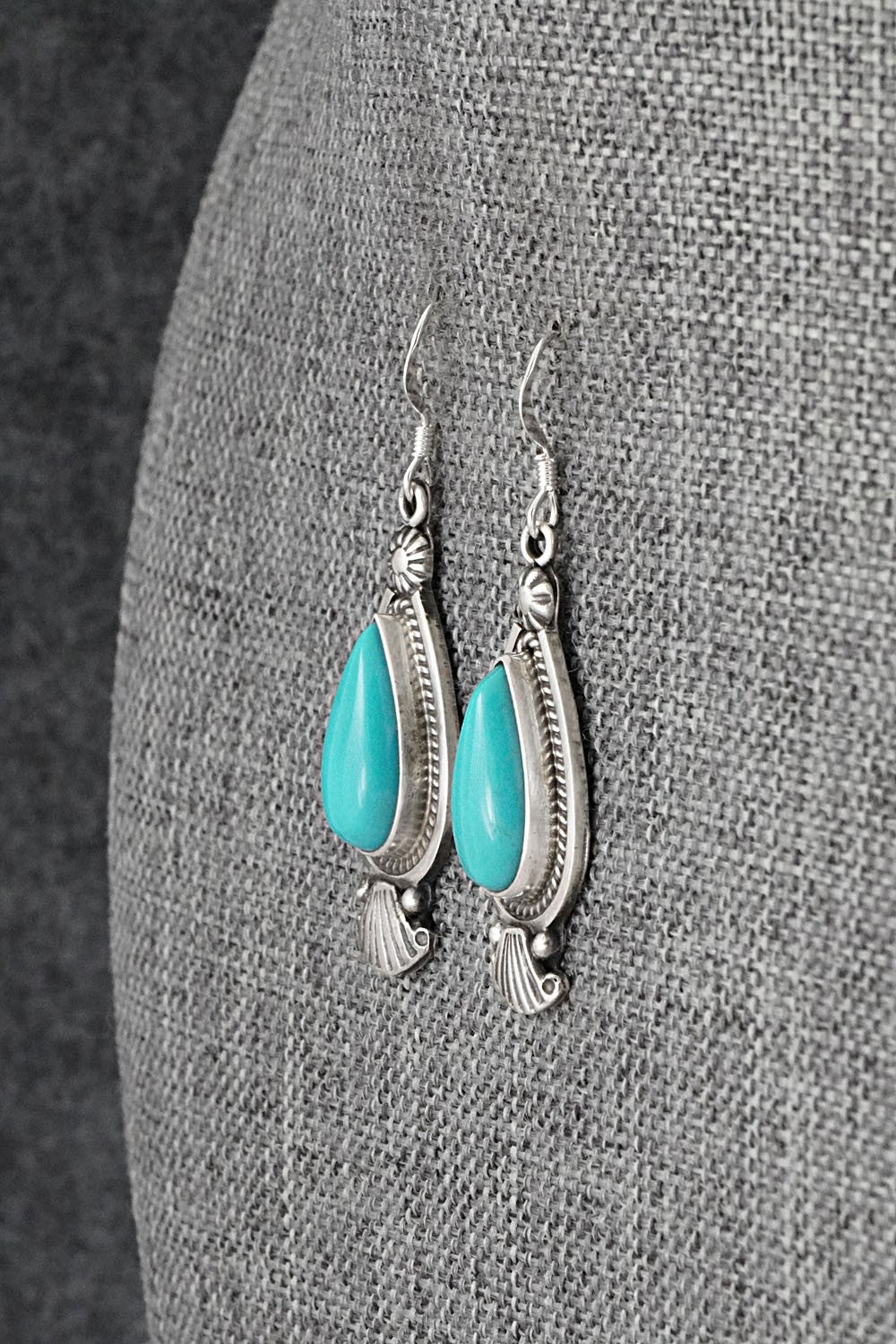 Turquoise & Sterling Silver Earrings - Verley Betone