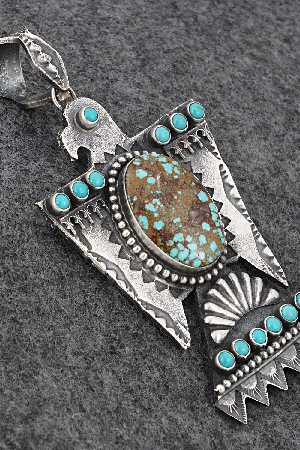 Turquoise & Sterling Silver Pendant - Shawn Cayatineto