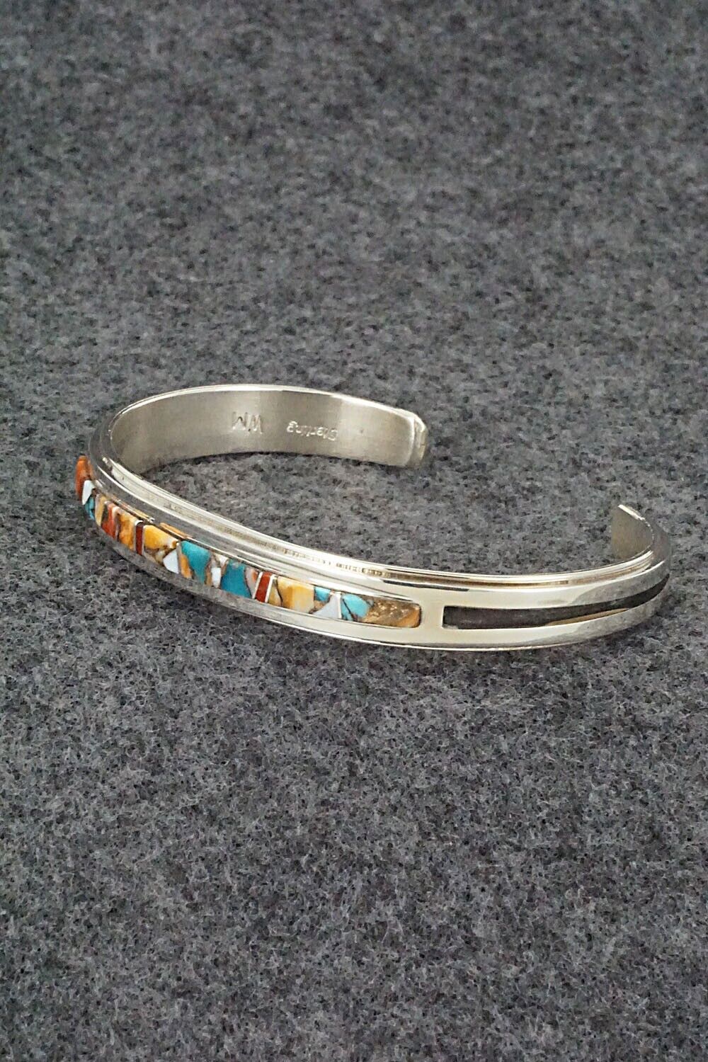 Turquoise, Coral, Spiny Oyster & Sterling Silver Bracelet - Wilbert Muskett Jr.