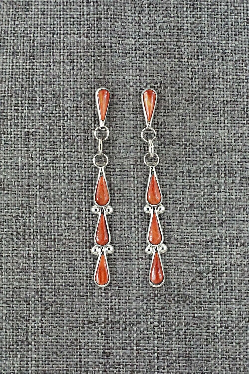 Spiny Oyster & Sterling Silver Earrings - Angela Gasper