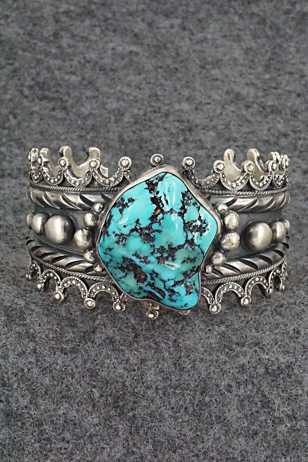 Turquoise and Sterling Silver Bracelet - Wallace Yazzie Jr.