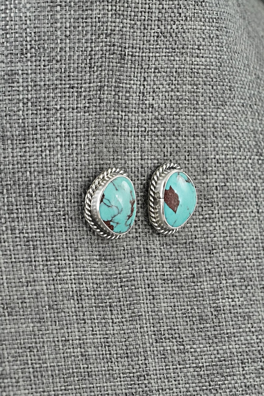 Turquoise & Sterling Silver Earrings - Eugene Gruber