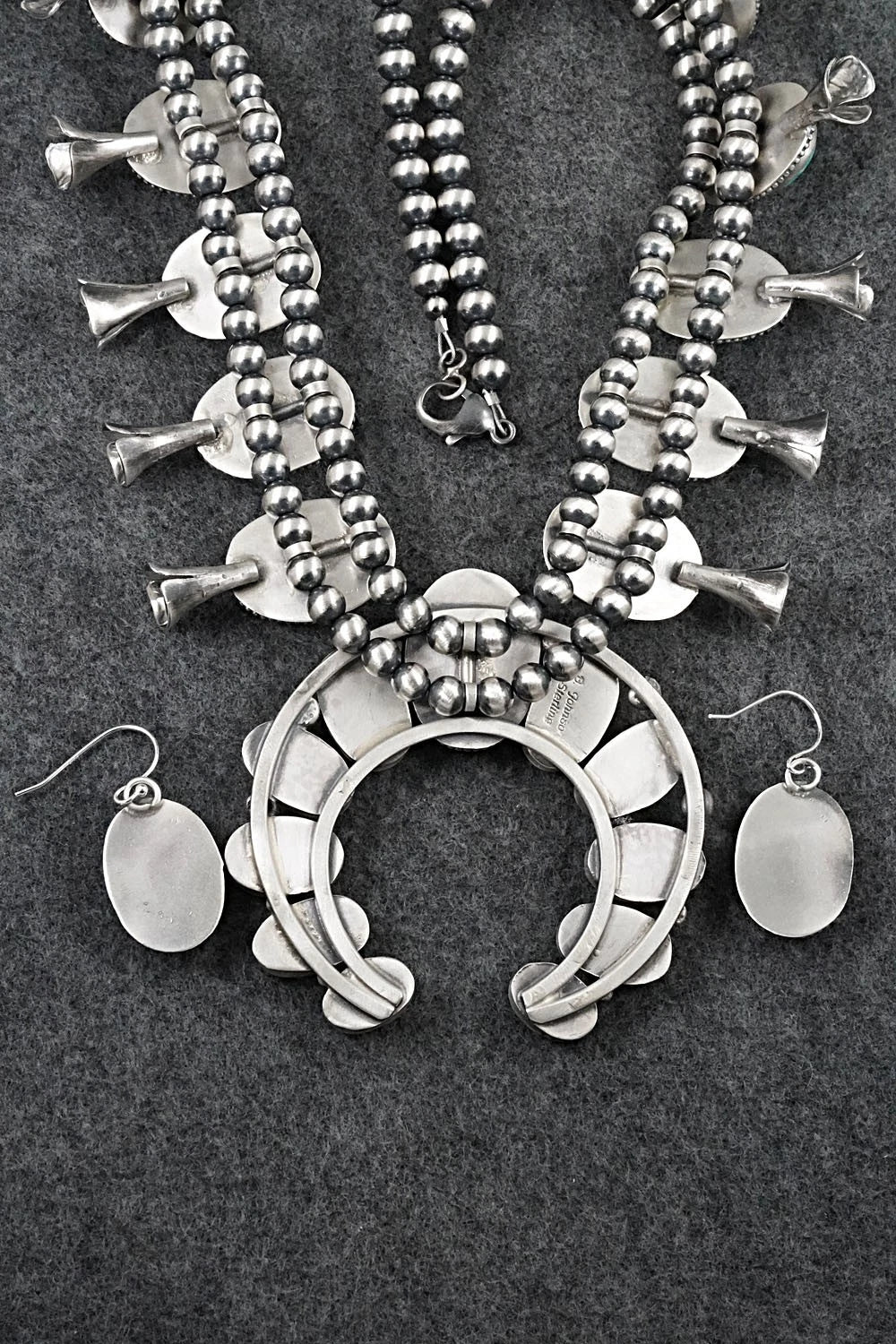 Turquoise & Sterling Silver Squash Blossom Set - Bobby Johnson
