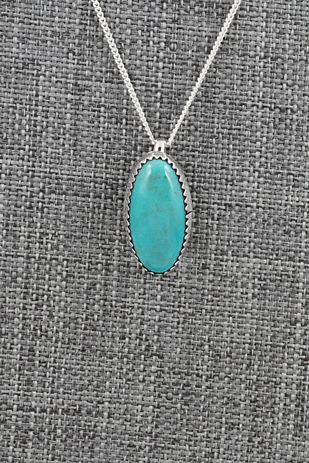Turquoise & Sterling Silver Necklace and Earrings Set - Murray Hannaweeka