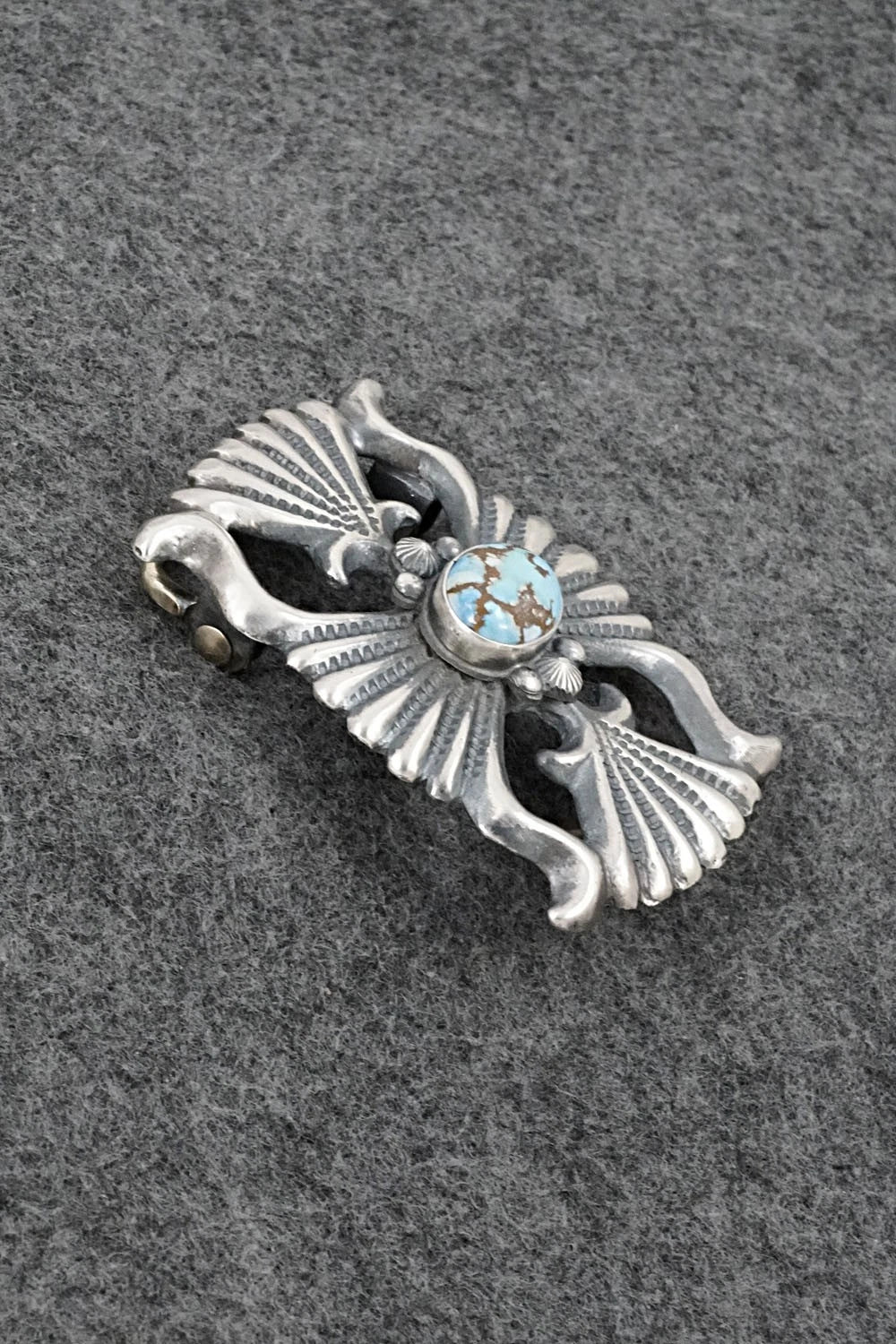 Turquoise & Sterling Silver Belt Buckle - Harrison Bitsue