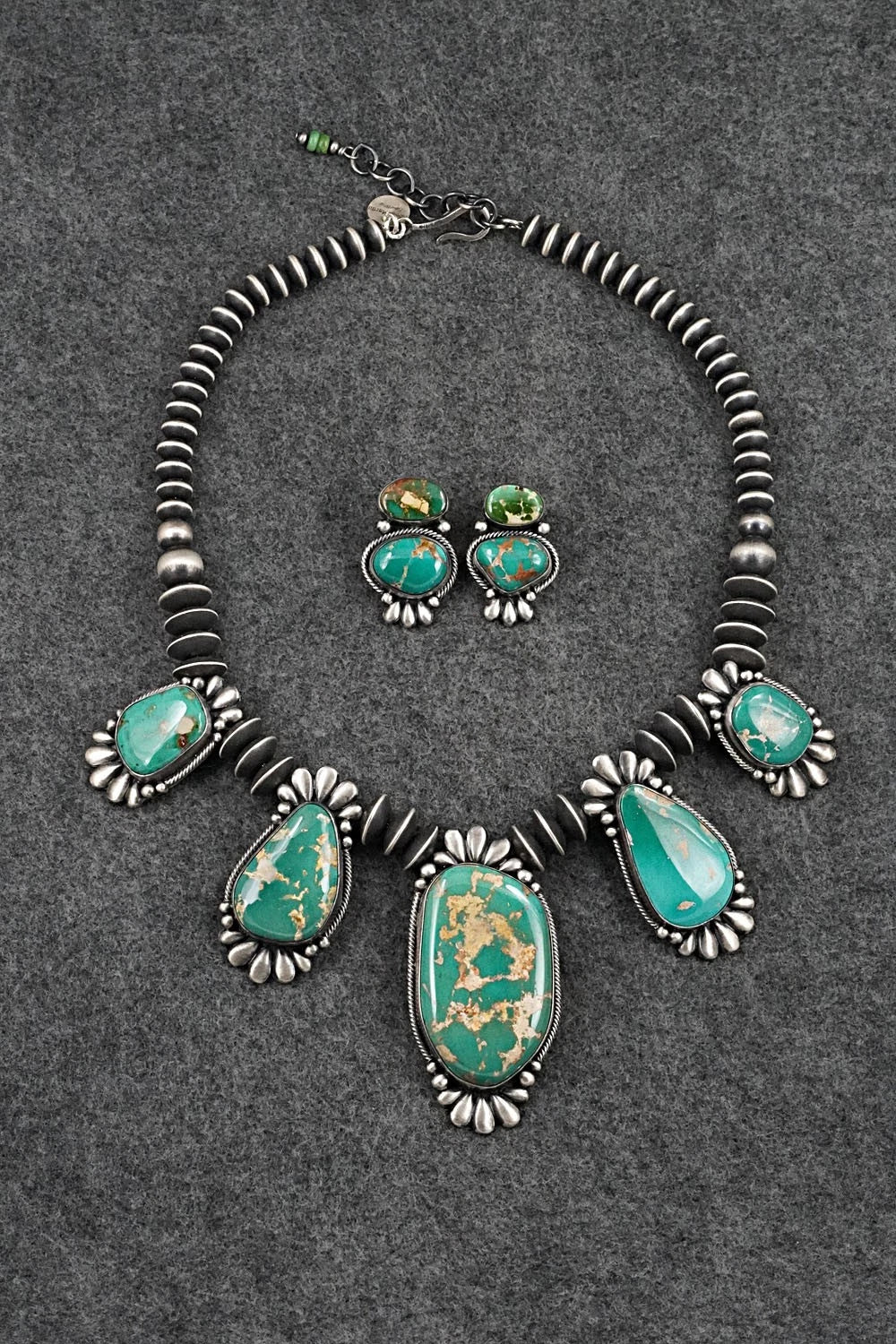 Turquoise & Sterling Silver Necklace and Earrings Set - Chavez & Martin