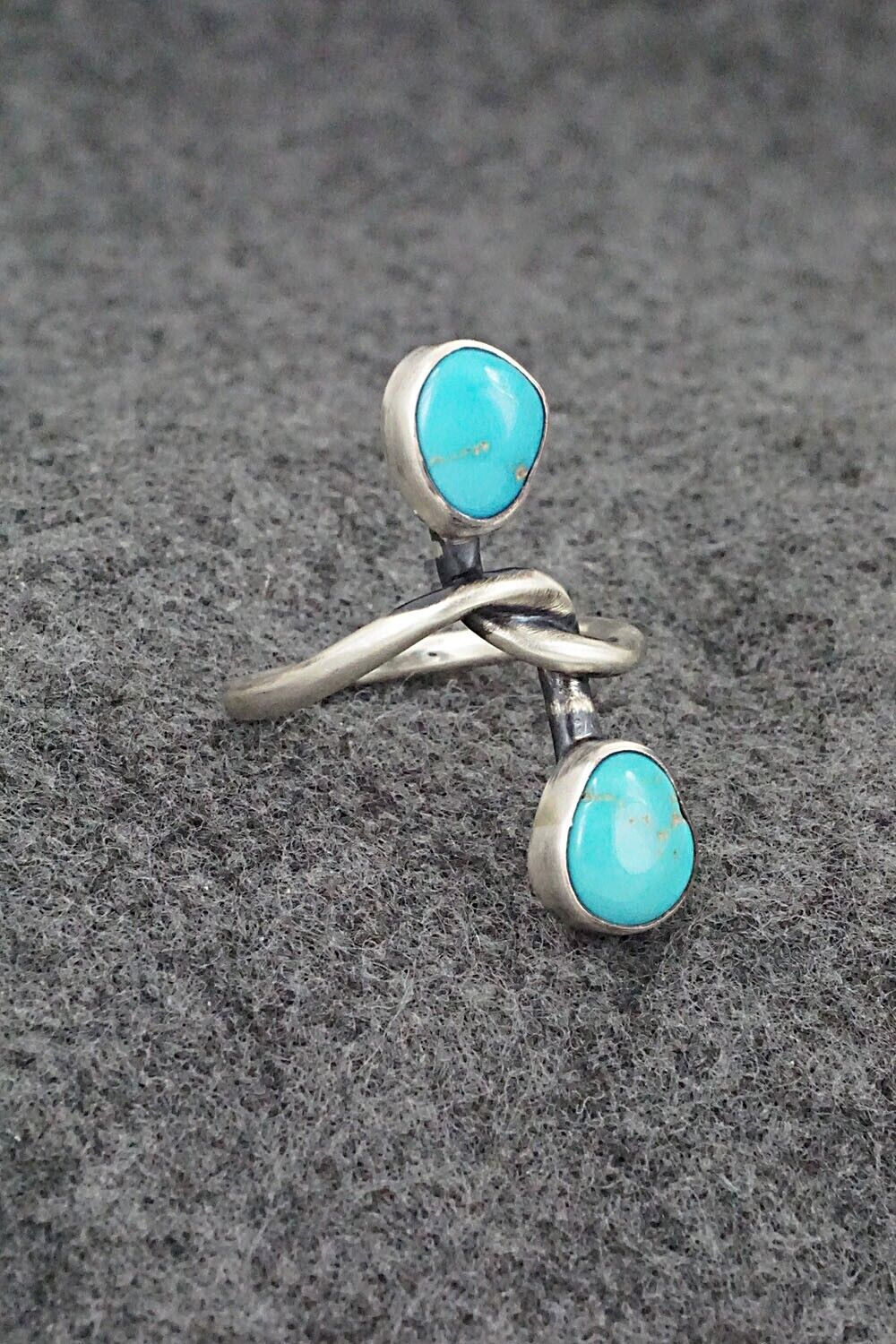 Turquoise and Sterling Silver Ring - Raymond Coriz - Size 6.5