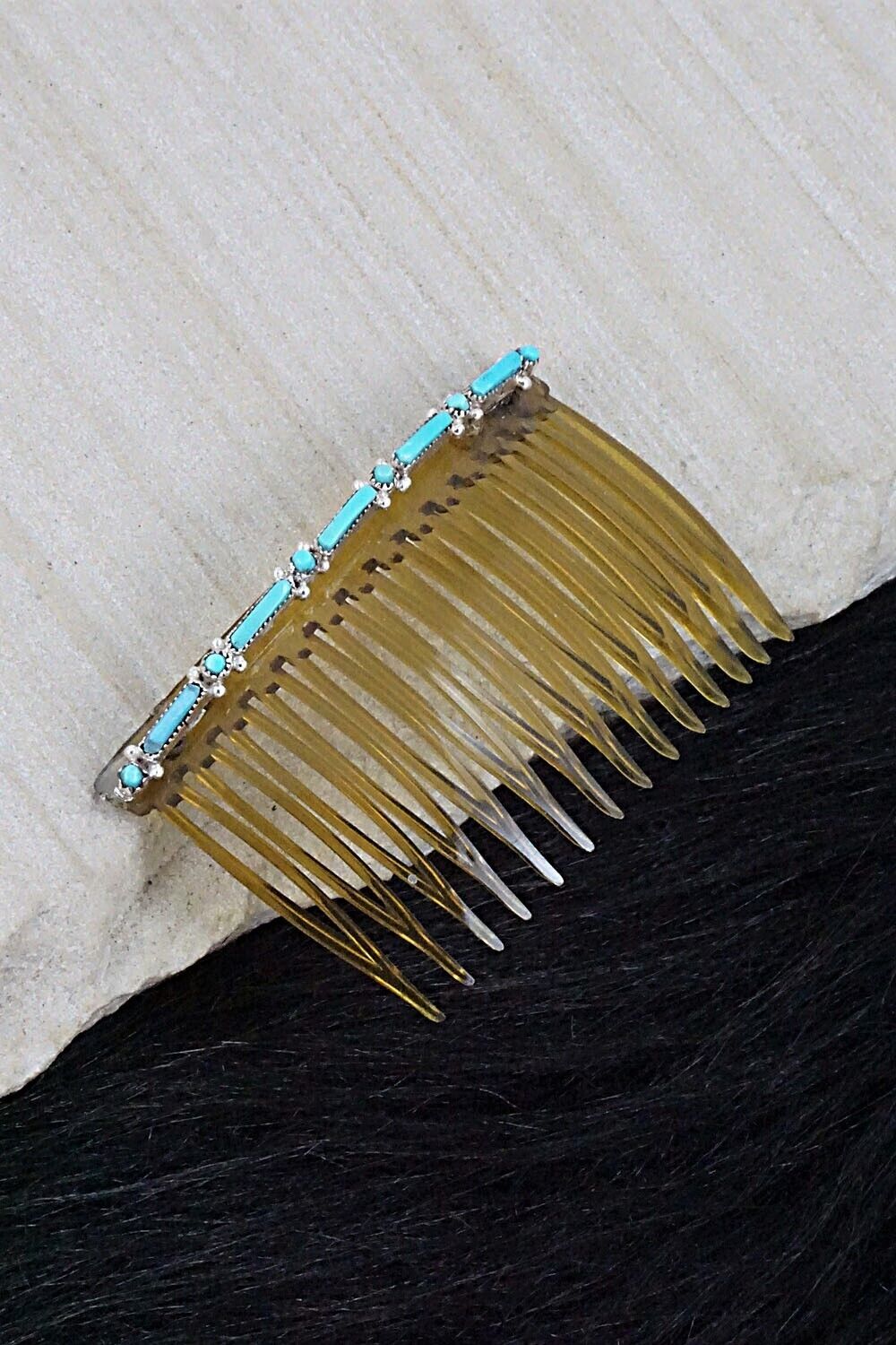 Turquoise & Sterling Silver Hair Combs - Jennifer Booqua