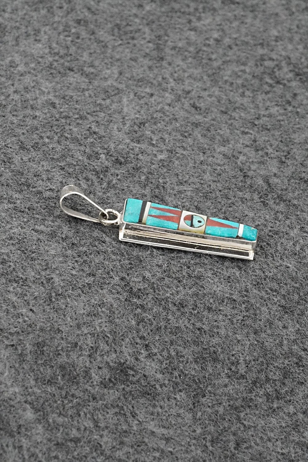 Multi Stone & Sterling Silver Pendant - Rayland Edaakie