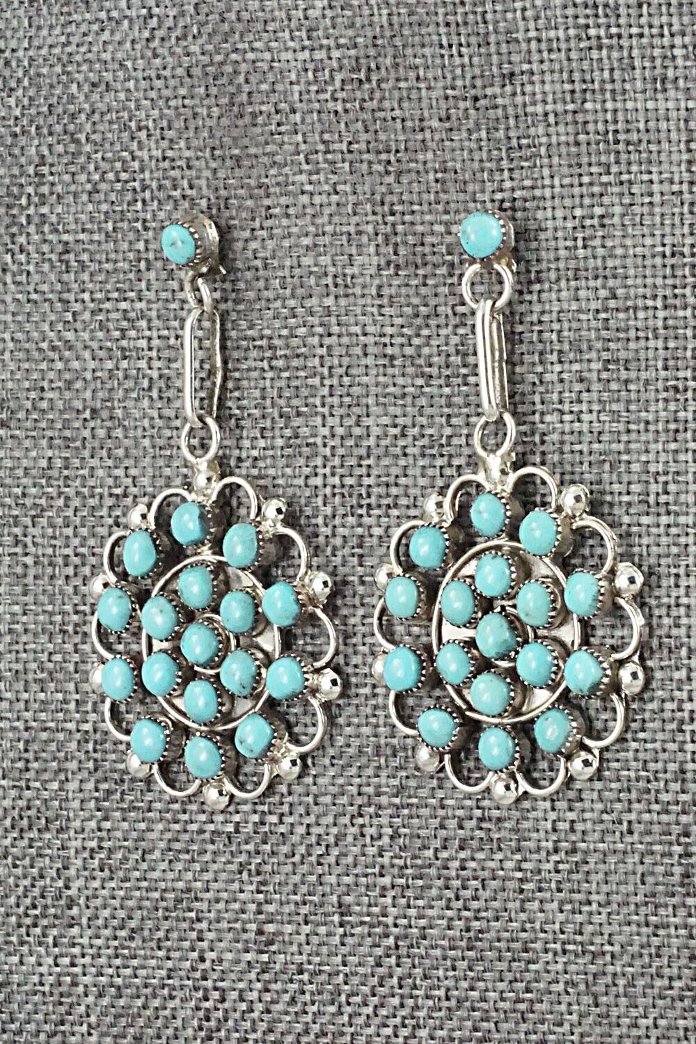 Turquoise & Sterling Silver Earrings - Yvette Kaamasee