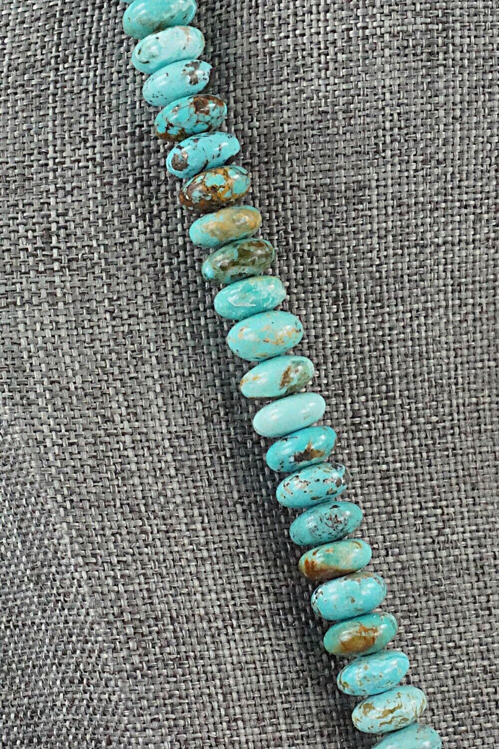 Turquoise & Sterling Silver Necklace 19" - Doreen Jake