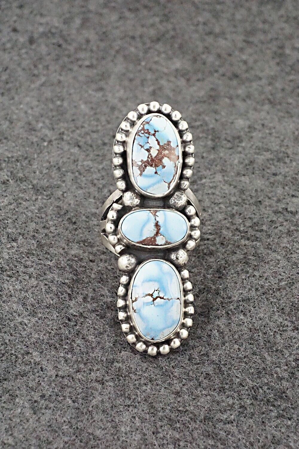 Turquoise & Sterling Silver Ring - Bobby Johnson - Size 8.5