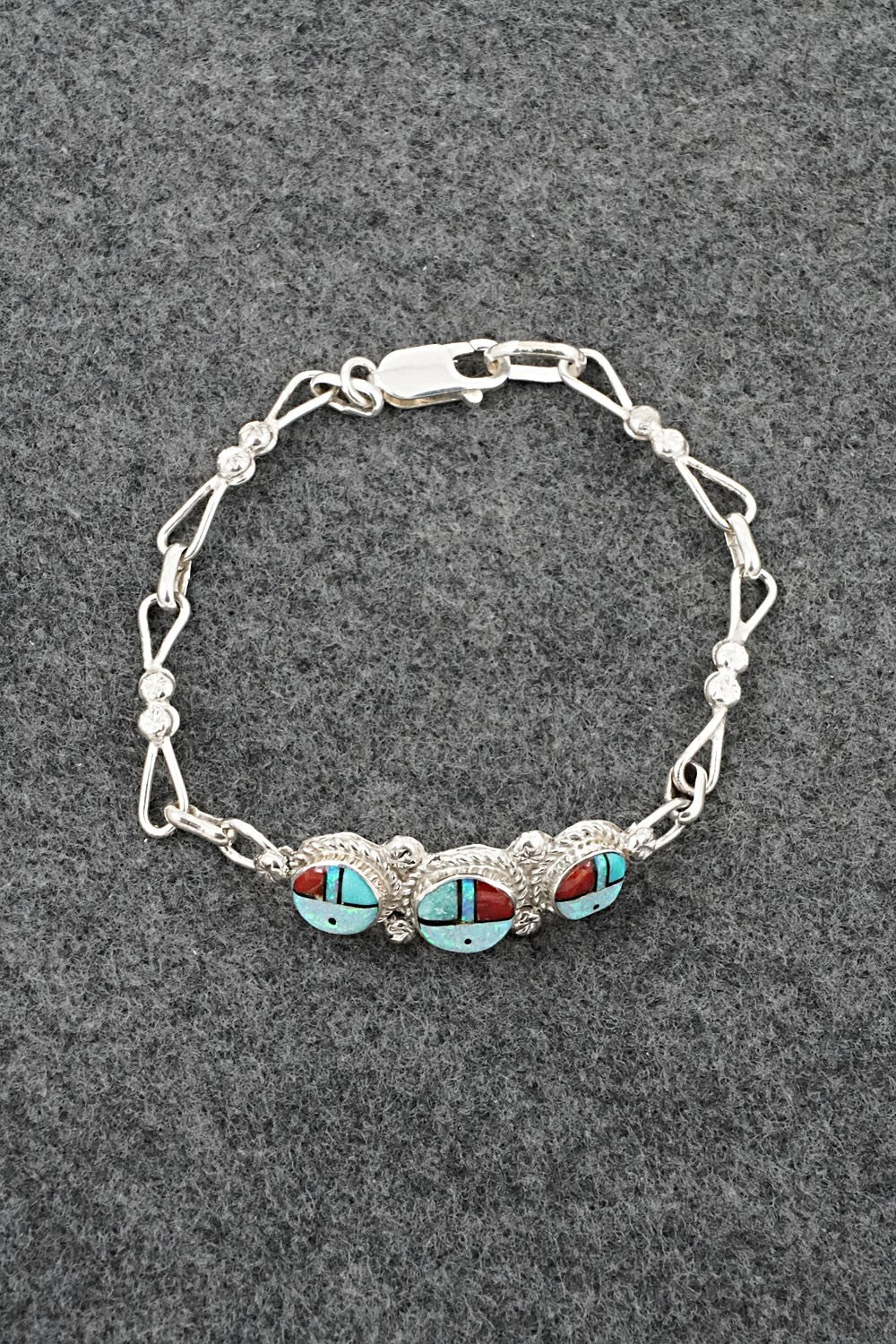 Multi-Stone & Sterling Silver Link Bracelet - Ola Eriacho