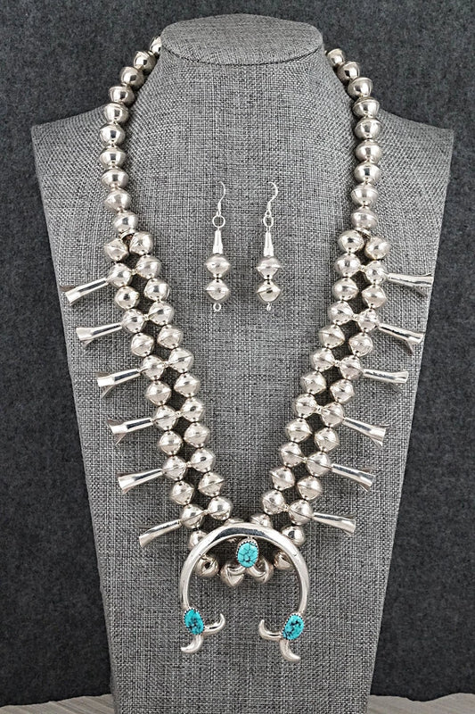 Turquoise & Sterling Silver Squash Blossom Set - Phillip Martin