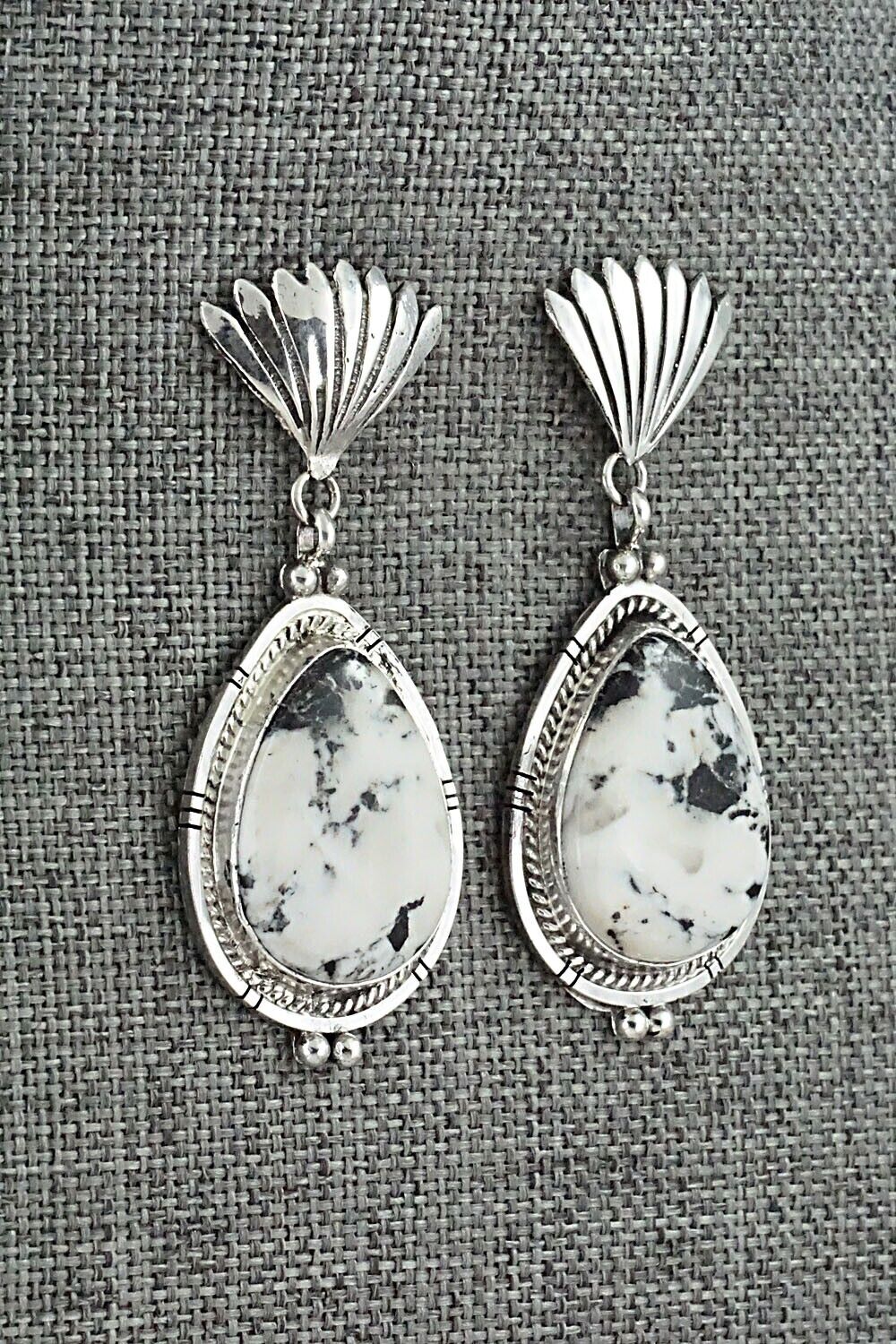White Buffalo & Sterling Silver Earrings - Annie Spencer