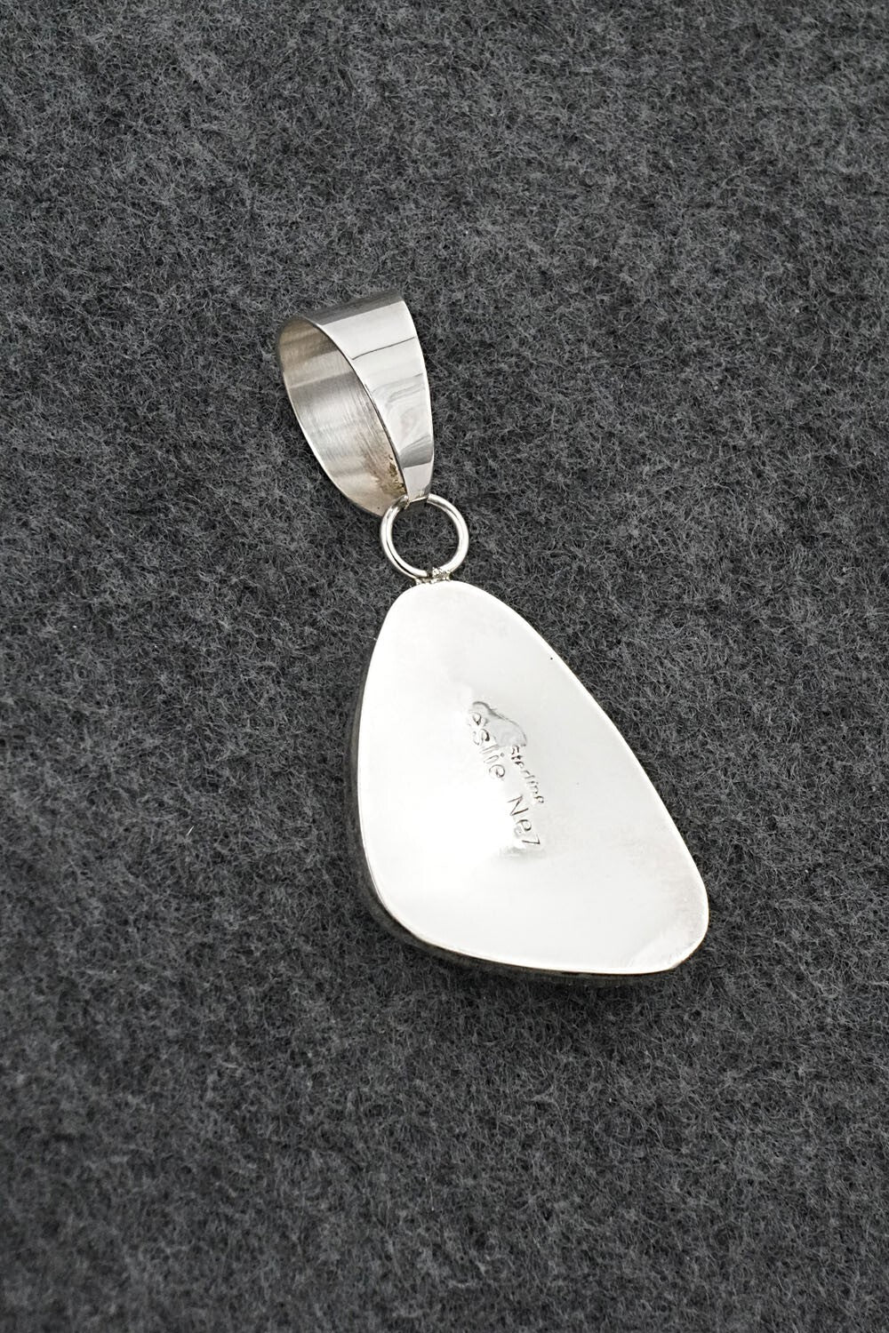 Turquoise and Sterling Silver Pendant - Leslie Nez