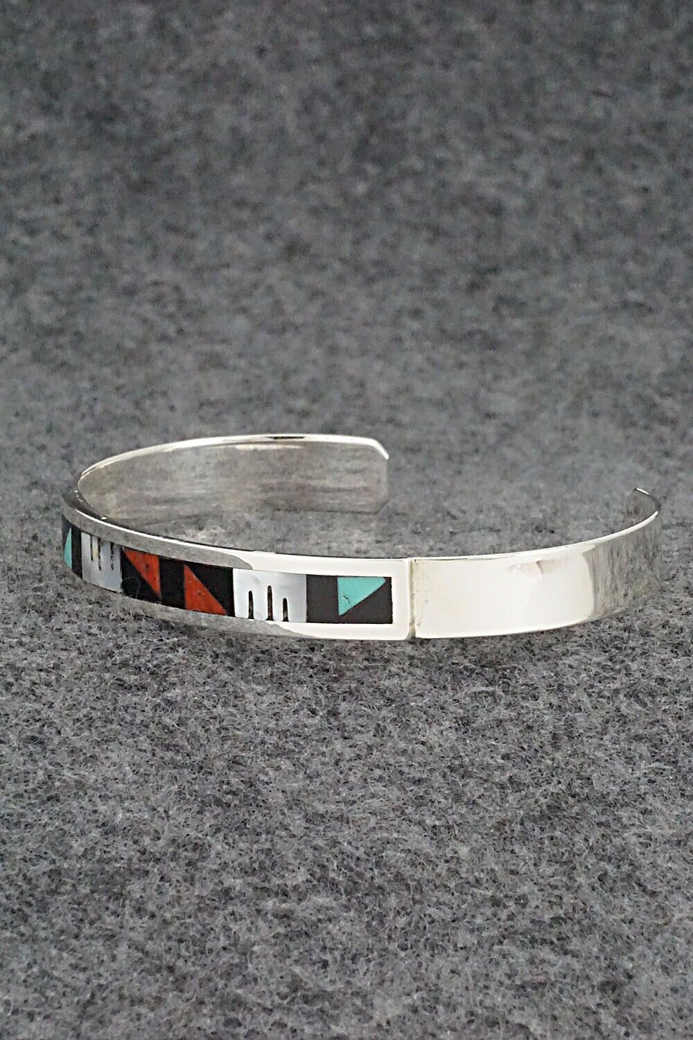 Multi Stone & Sterling Silver Inlay Bracelet - Leander Othole