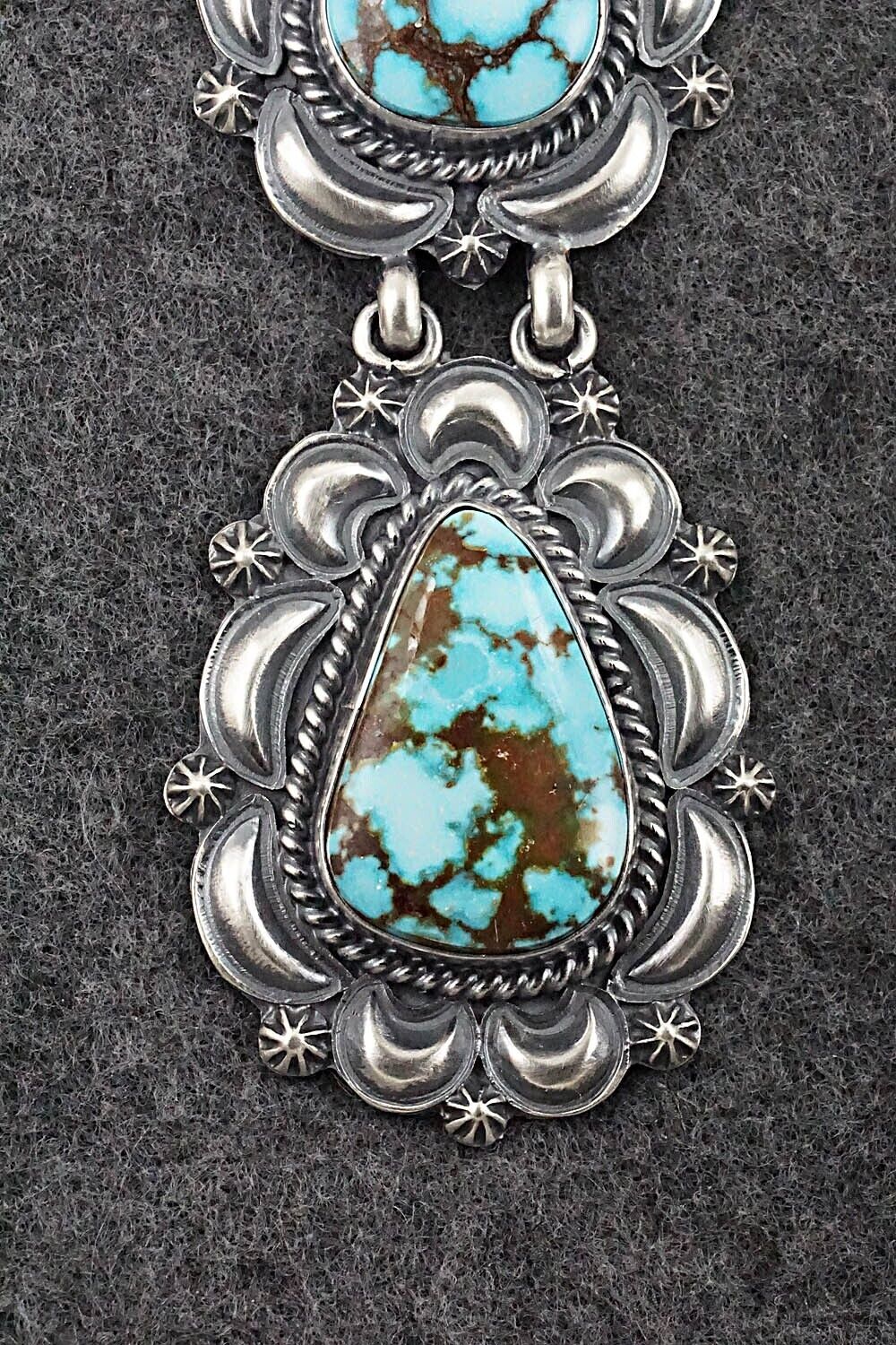 Turquoise & Sterling Silver Pendant - Raymond Delgarito