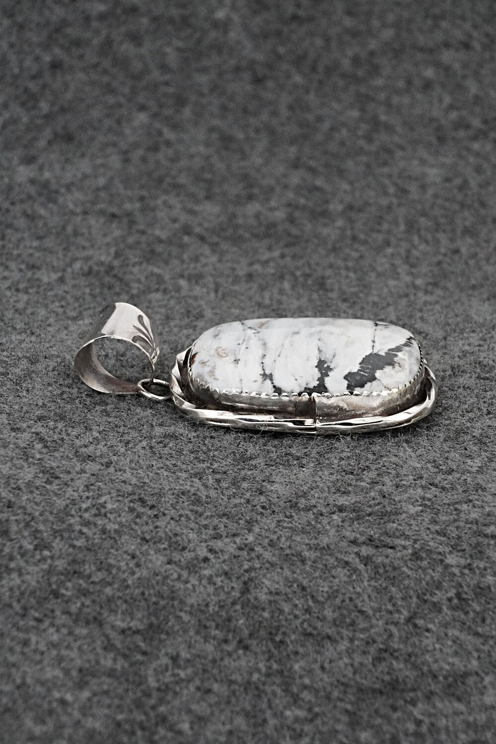 White Buffalo & Sterling Silver Pendant - Ernest Hawthorne