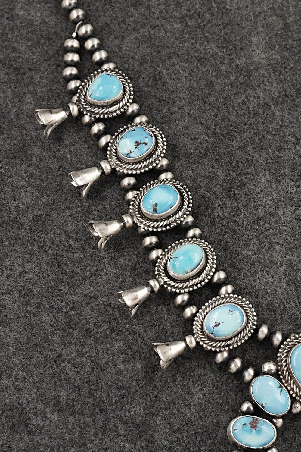 Turquoise & Sterling Silver Squash Blossom Set - Darrin Livingston