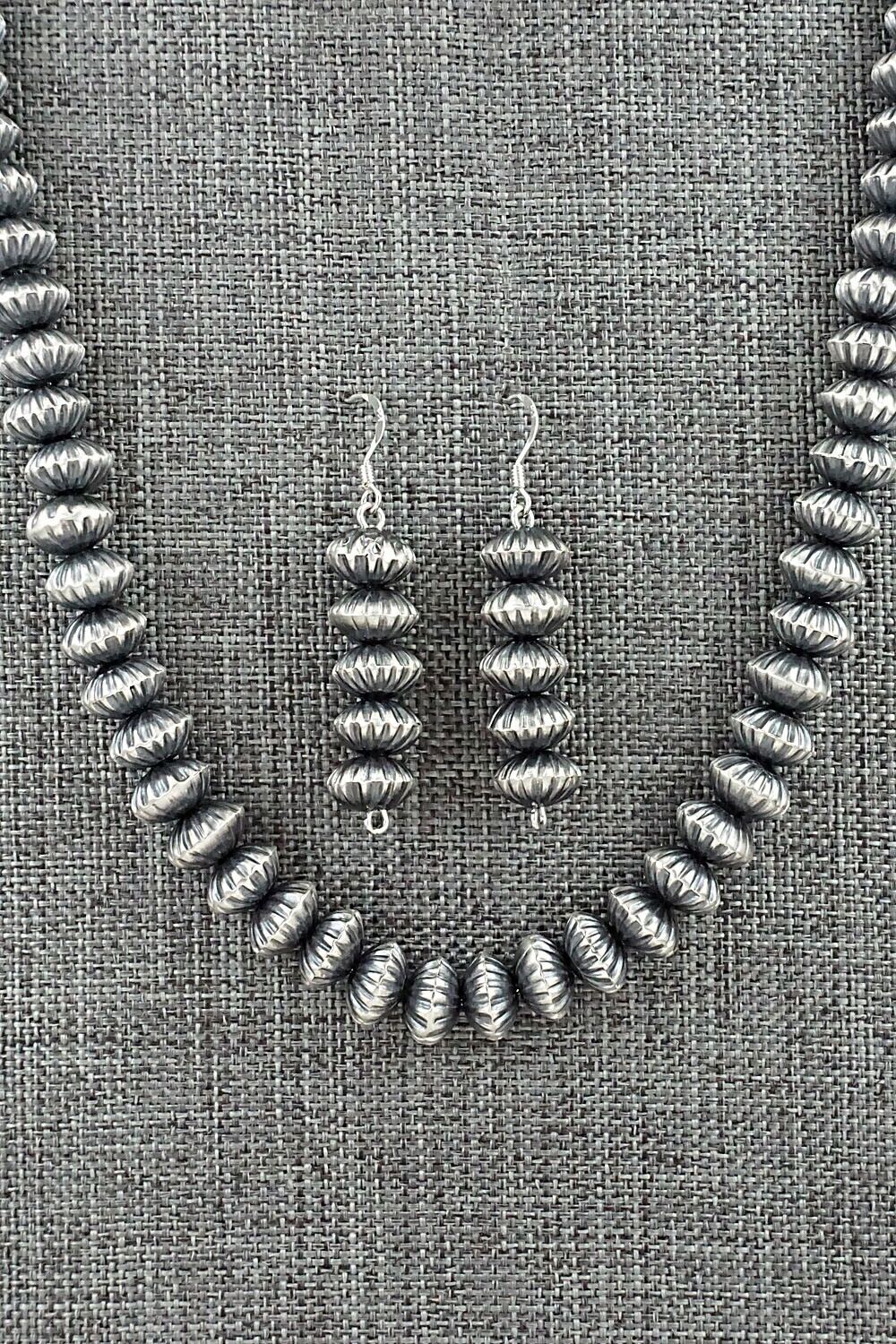 Sterling Silver Navajo Pearl Necklace & Earrings - Presley Haley