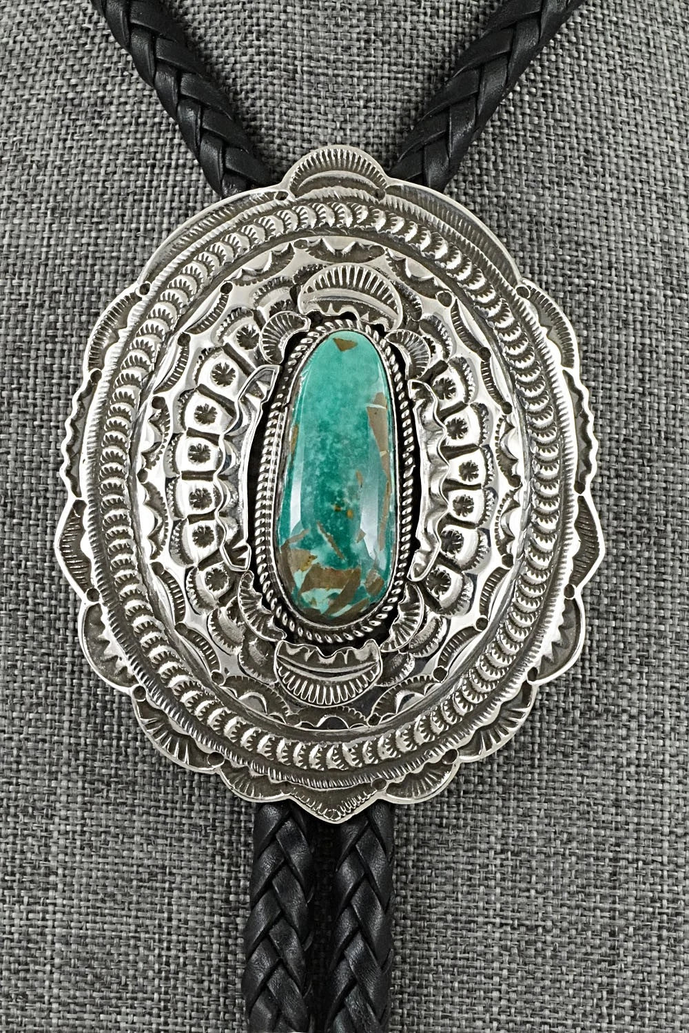 Turquoise & Sterling Silver Bolo Tie - Leonard Maloney