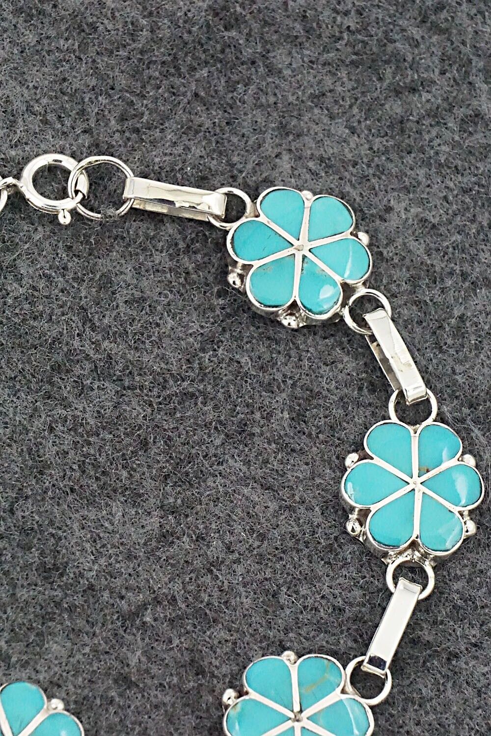 Turquoise & Sterling Silver Link Bracelet - Gina Dosedo