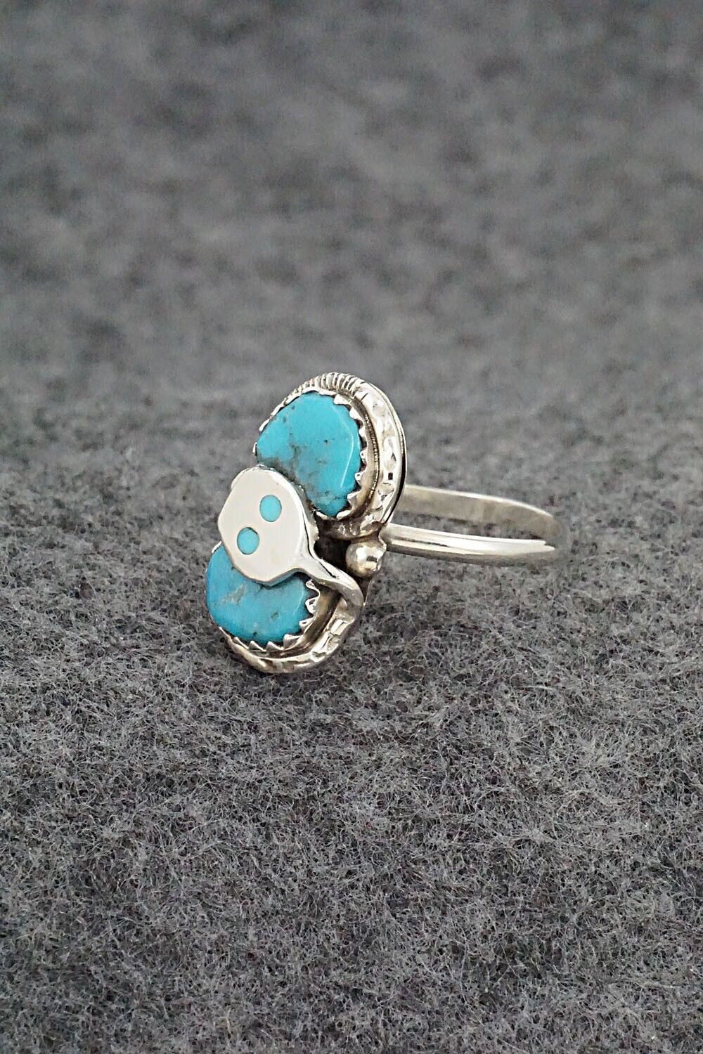 Turquoise & Sterling Silver Ring - Joy Calavaza - Size 7.5