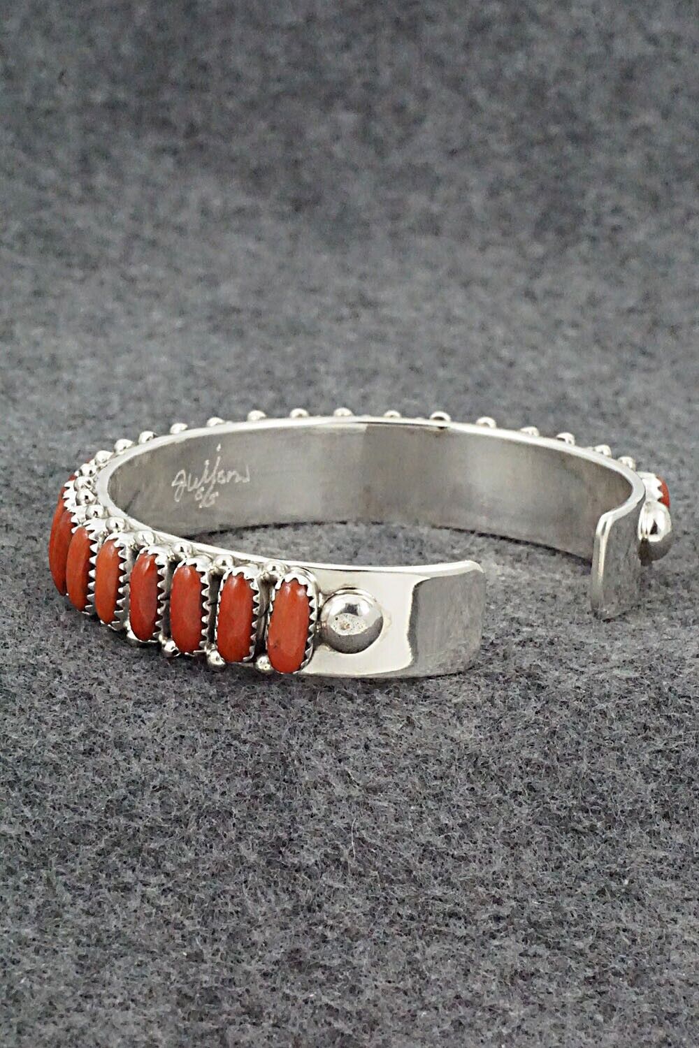 Coral & Sterling Silver Bracelet - Jasper Wilson