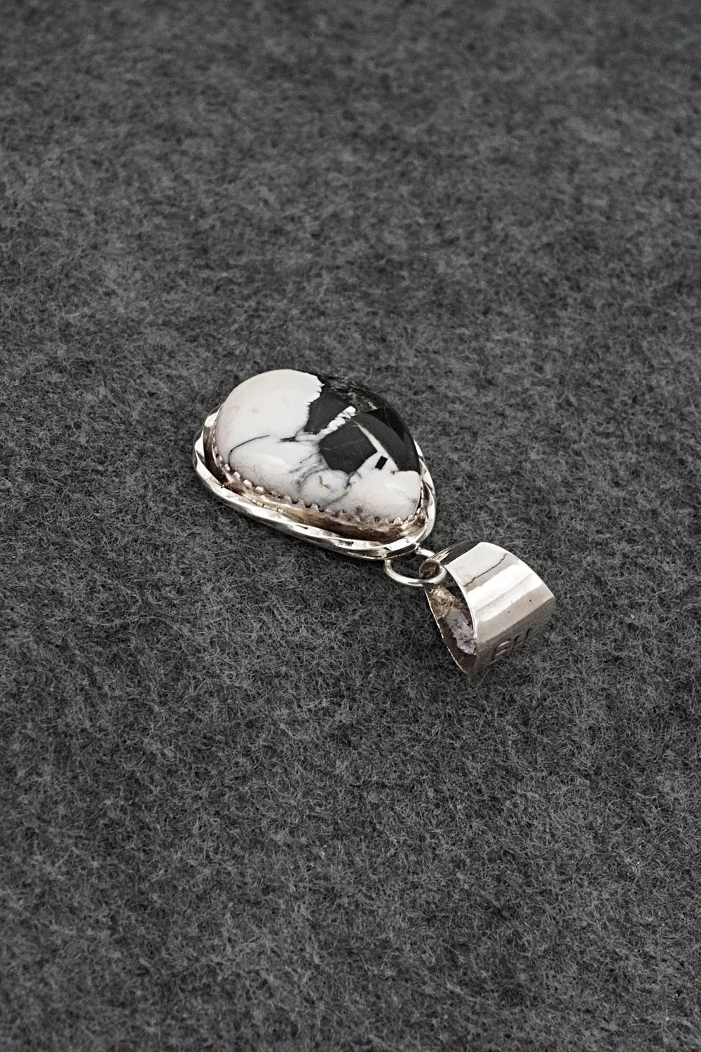 White Buffalo & Sterling Silver Pendant - Ernest Hawthorne