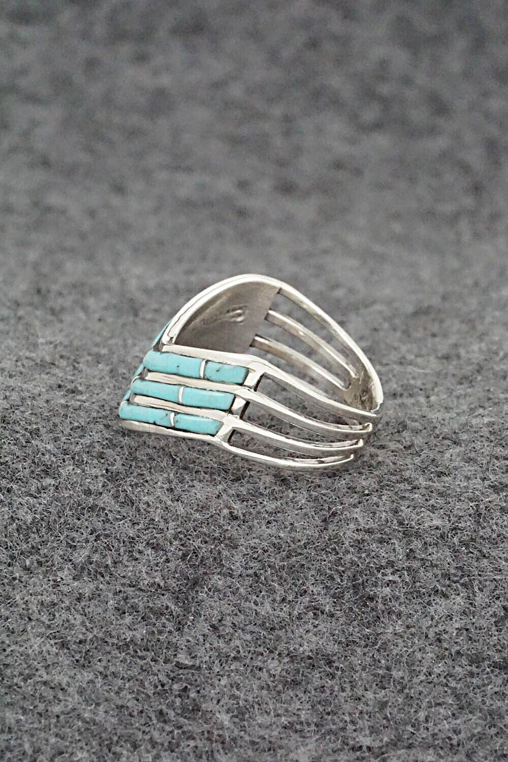 Turquoise & Sterling Silver Ring - Andrew Enrico - Size 8