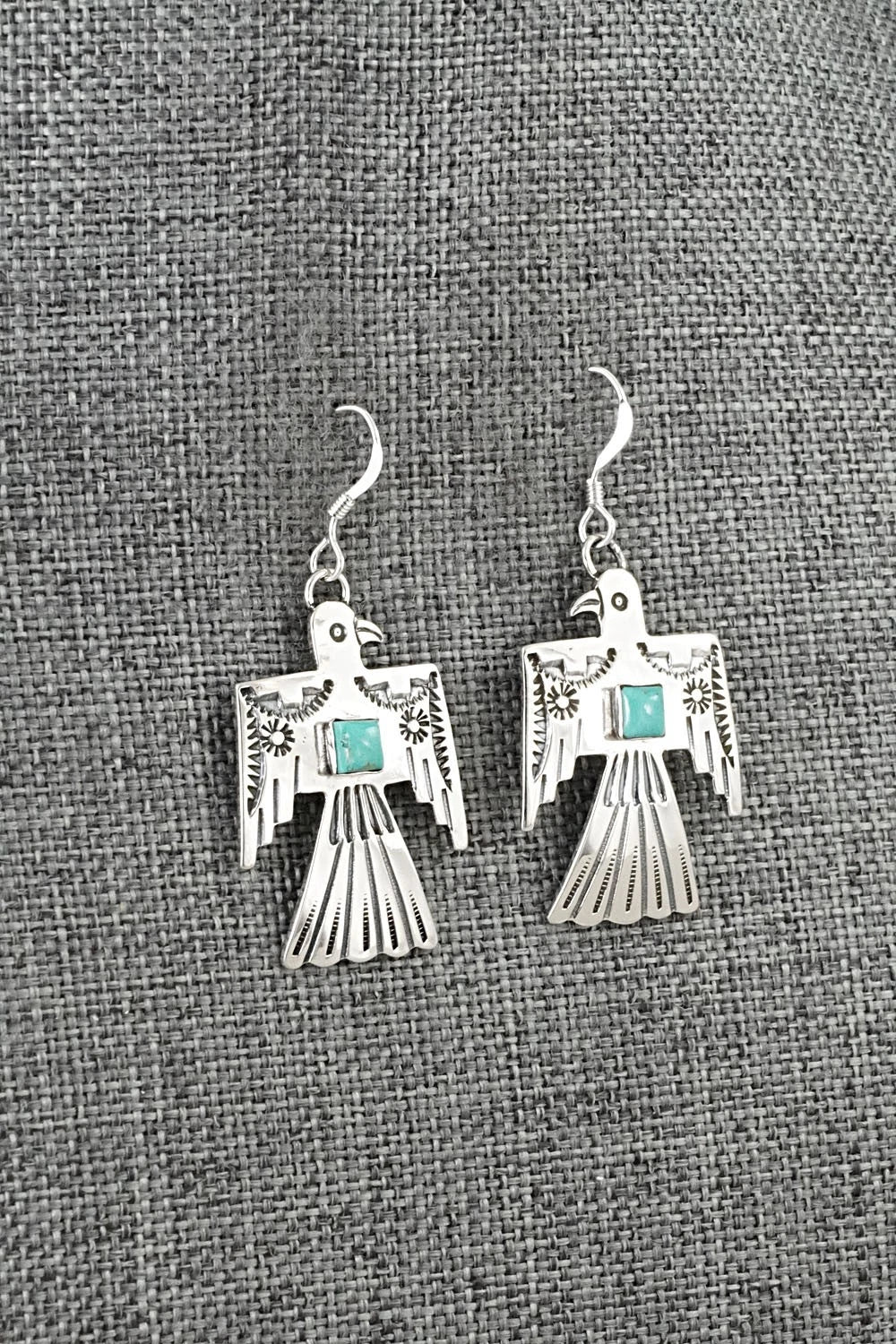 Turquoise & Sterling Silver Earrings - Jeremy Delgarito
