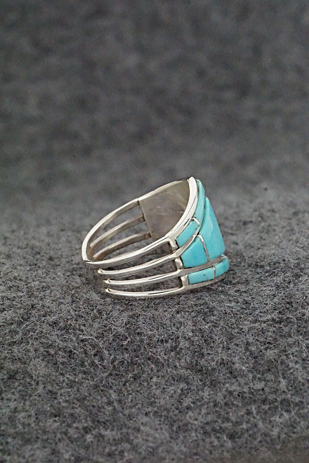 Turquoise & Sterling Silver Ring - Andrew Enrico - Size 8