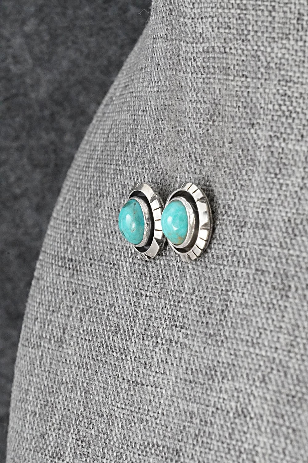 Turquoise & Sterling Silver Earrings - Amos Begay