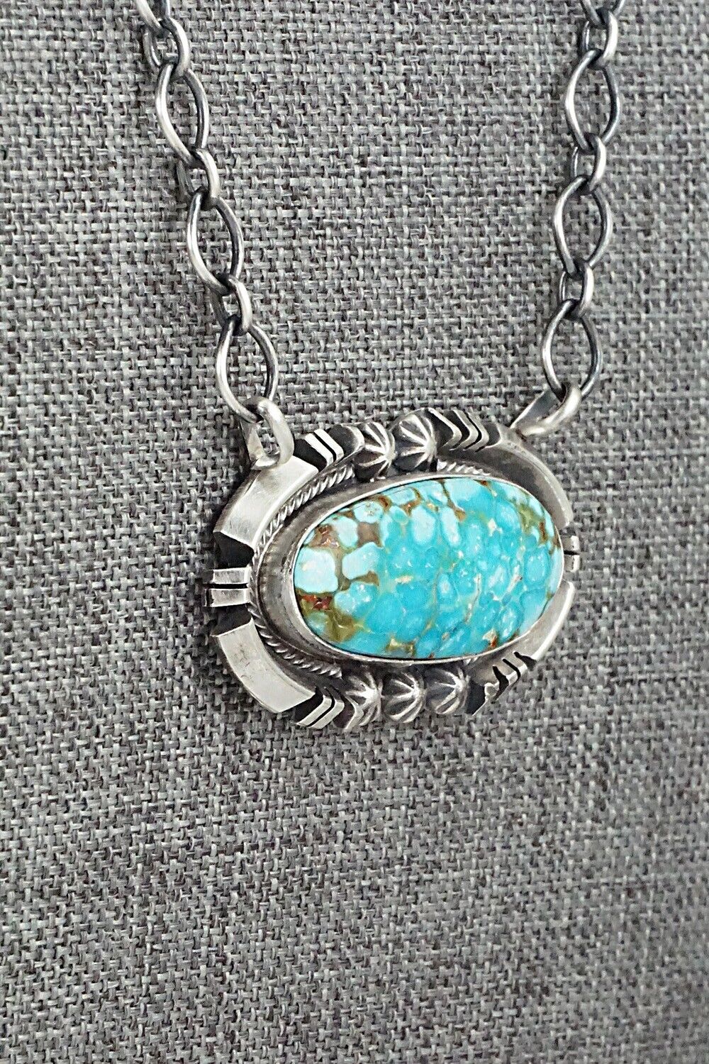 Turquoise & Sterling Silver Necklace - Randy Billy