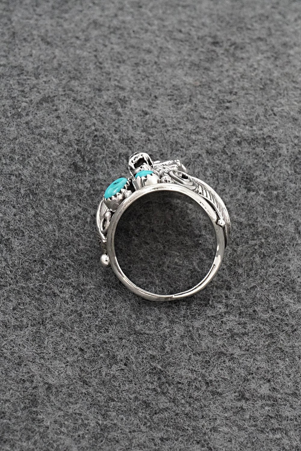 Turquoise & Sterling Silver Ring - Darrell Morgan - Size 10