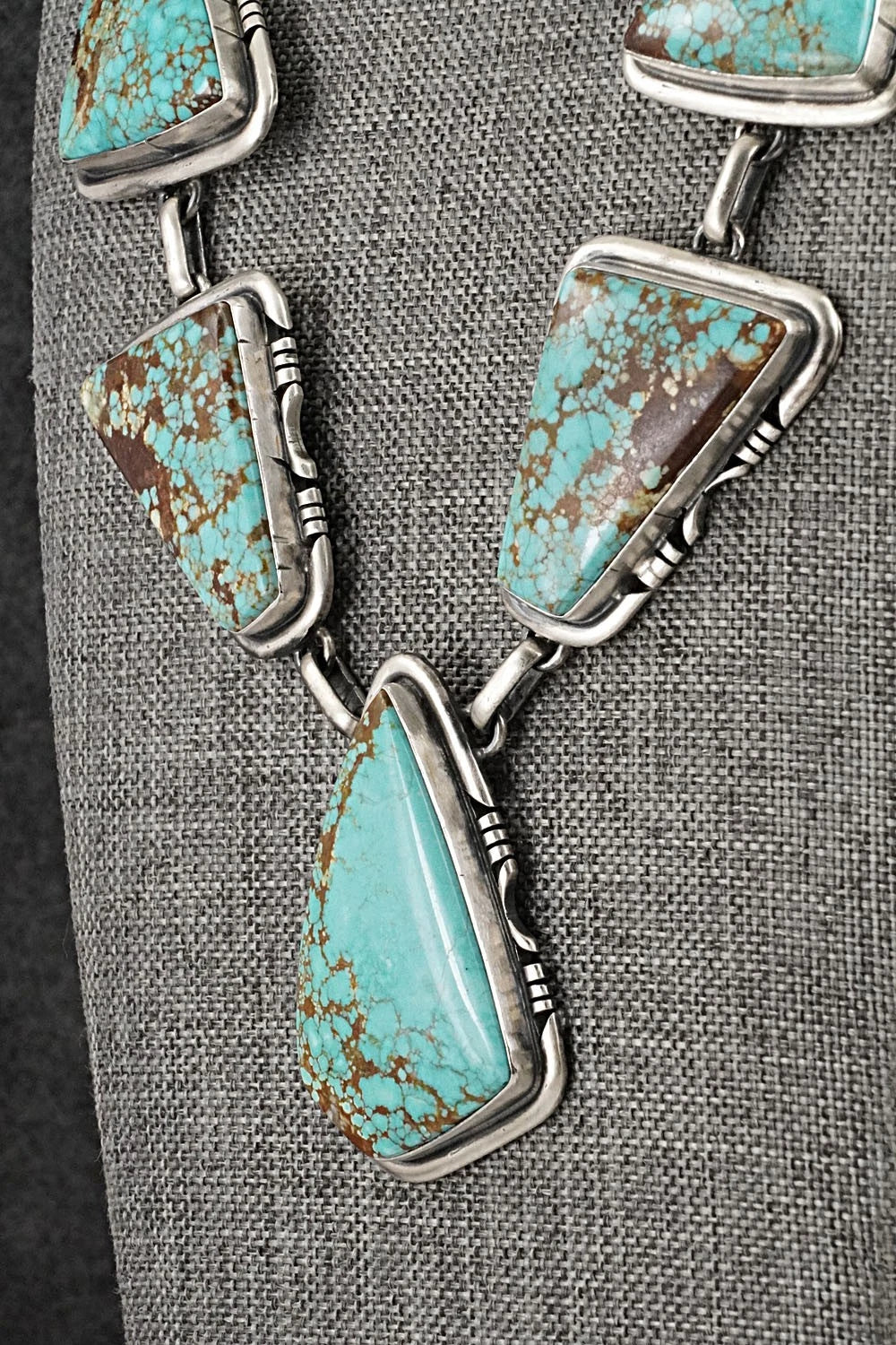 Turquoise & Sterling Silver Necklace and Earrings Set - Paul Livingston