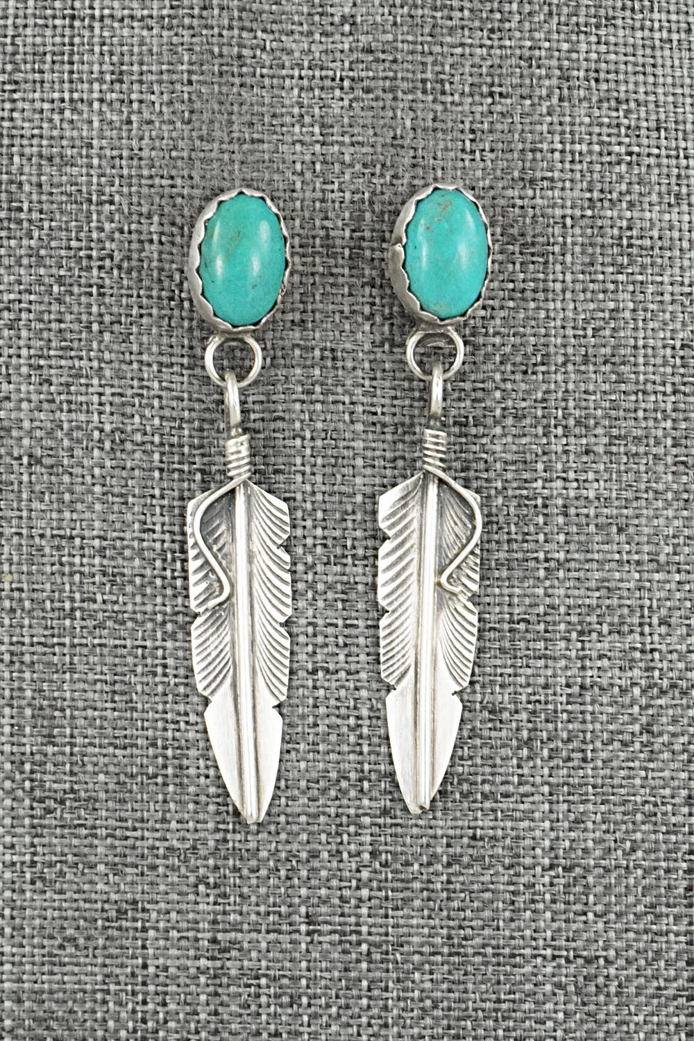 Turquoise & Sterling Silver Earrings - Chris Charley