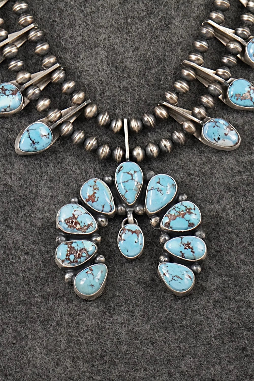 Turquoise & Sterling Silver Squash Blossom Set - Darrin Livingston