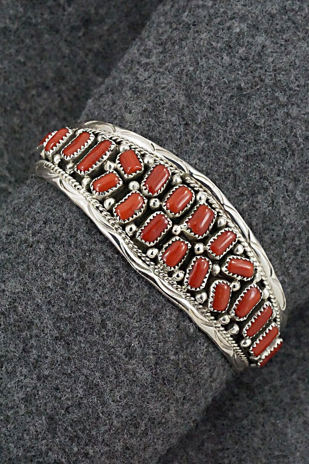 Coral & Sterling Silver Bracelet - Anita Whitegoat