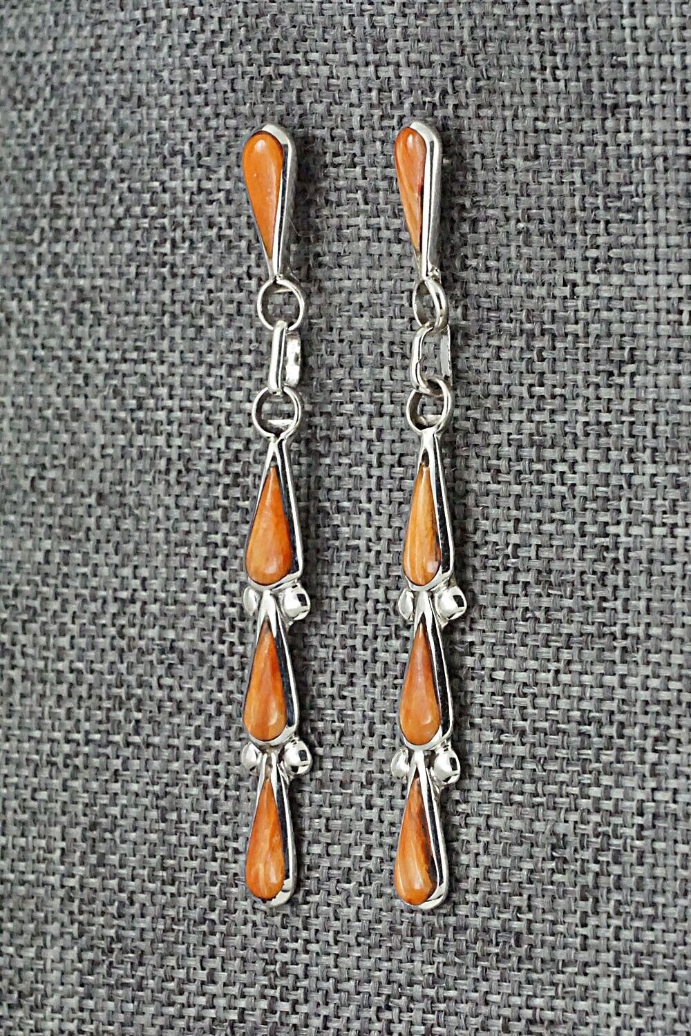 Spiny Oyster & Sterling Silver Earrings - Angela Gasper