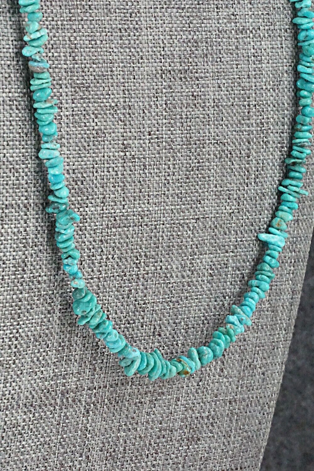 Turquoise & Sterling Silver Necklace 49" - Doreen Jake