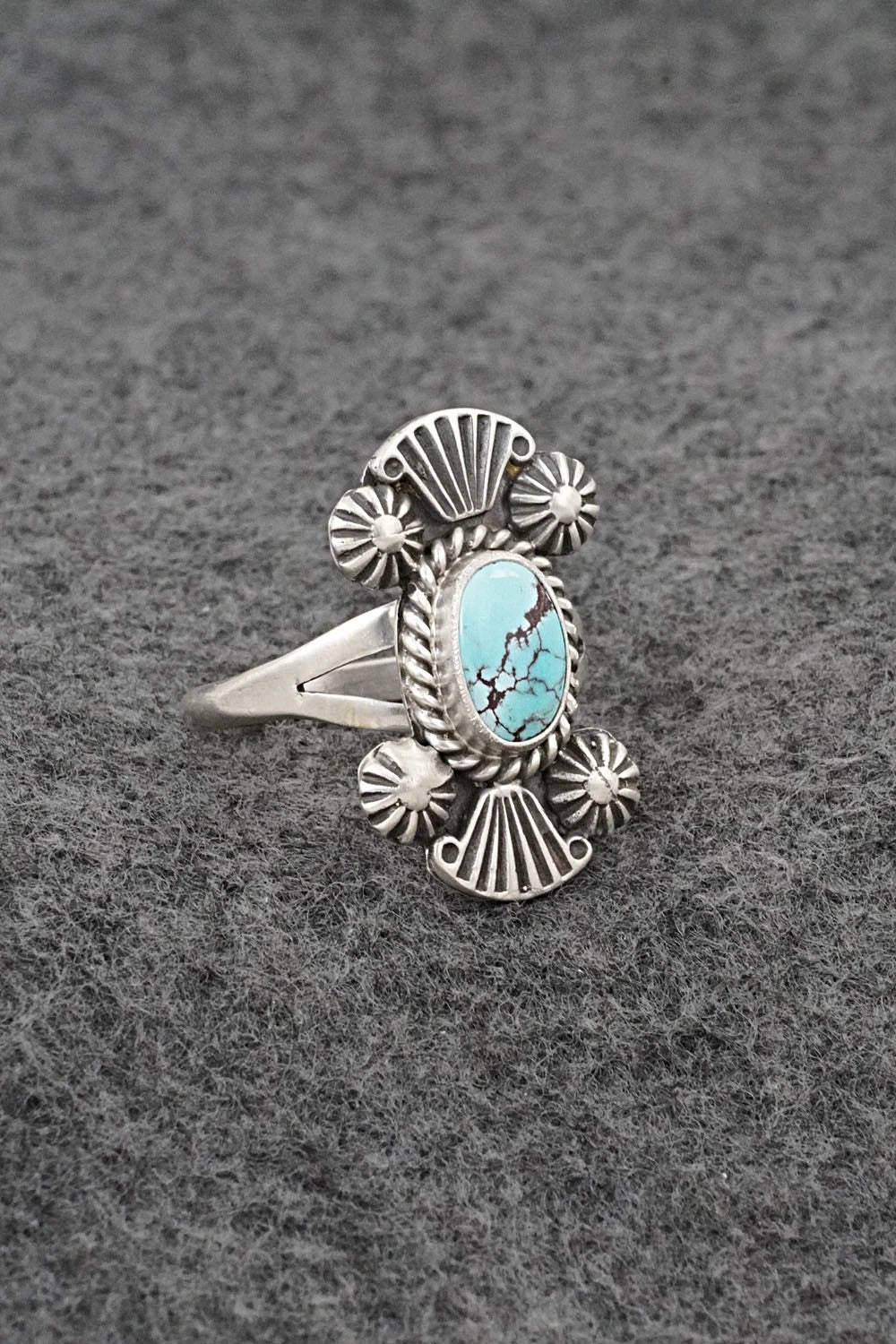 Turquoise and Sterling Silver Ring - Jerryson Henio - Size 9.75