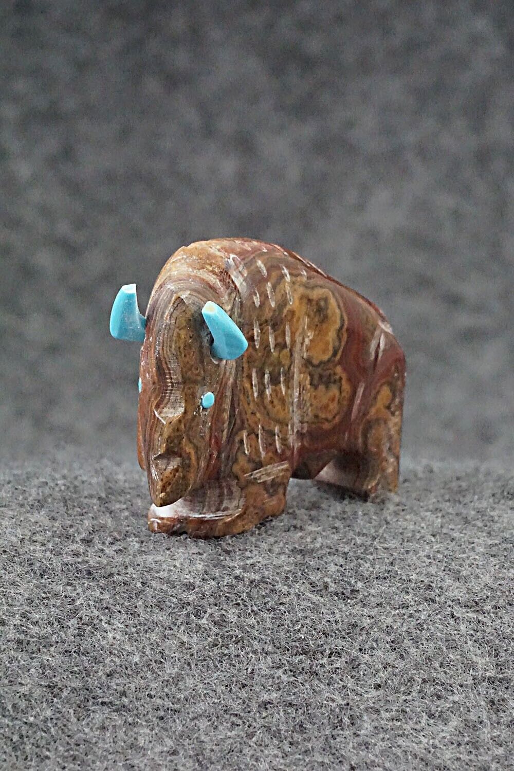 Buffalo Zuni Fetish Carving - Todd Etsate