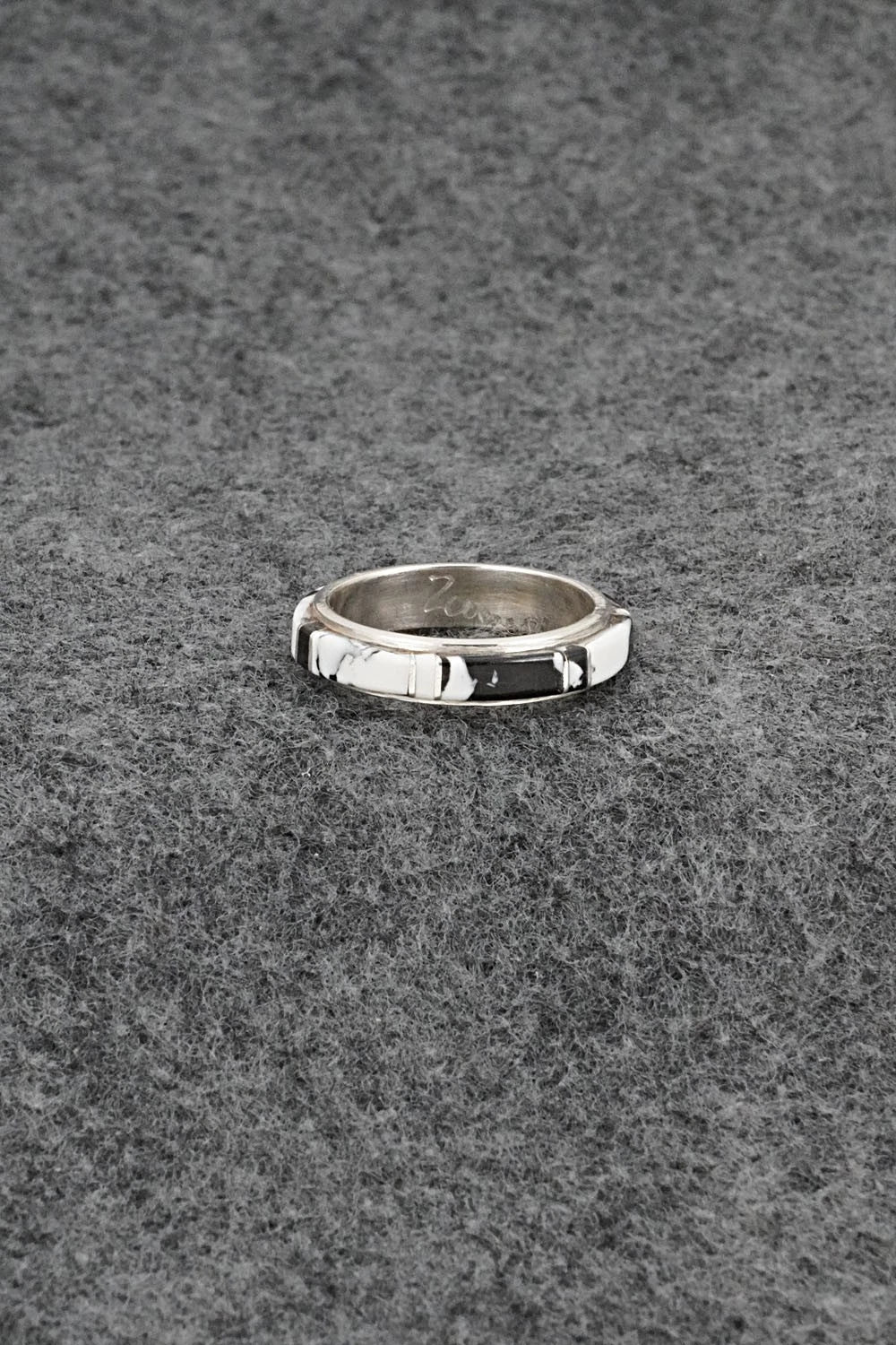 White Buffalo & Sterling Silver Ring - Terrance Panteah - Size 8