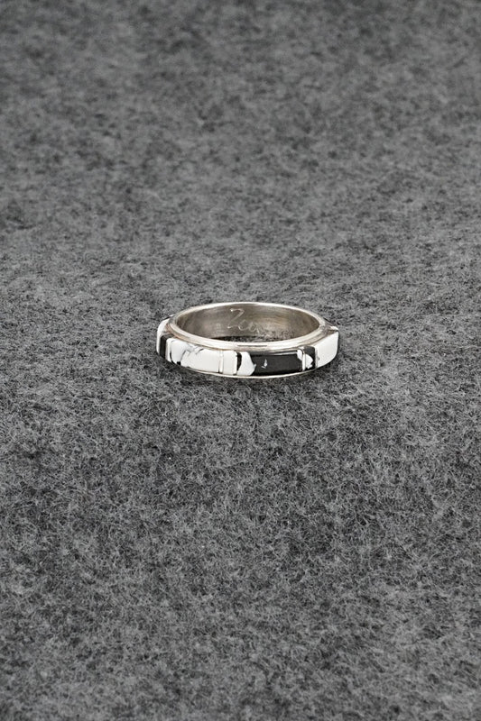 White Buffalo & Sterling Silver Ring - Terrance Panteah - Size 8