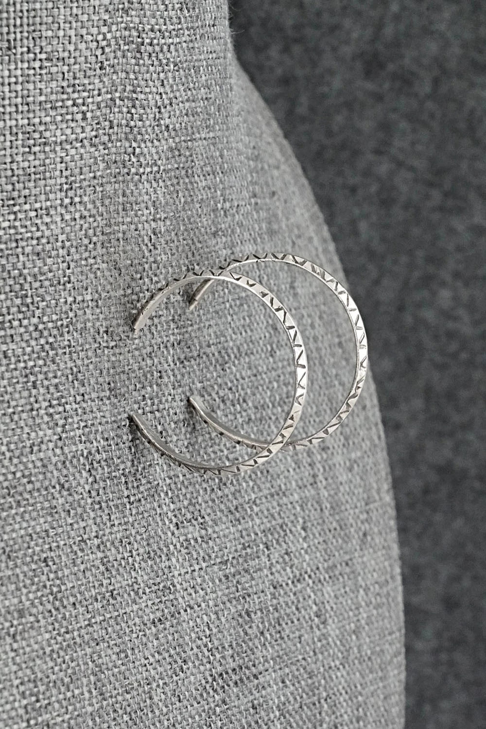 Sterling Silver Hoop Earrings - Elaine Tahe