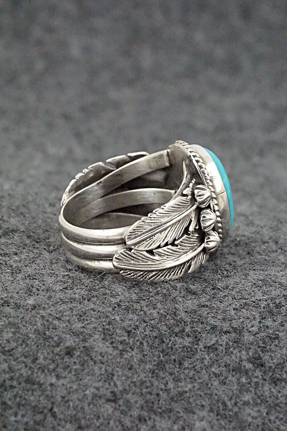 Turquoise & Sterling Silver Ring - Bobby Platero - Size 8.5